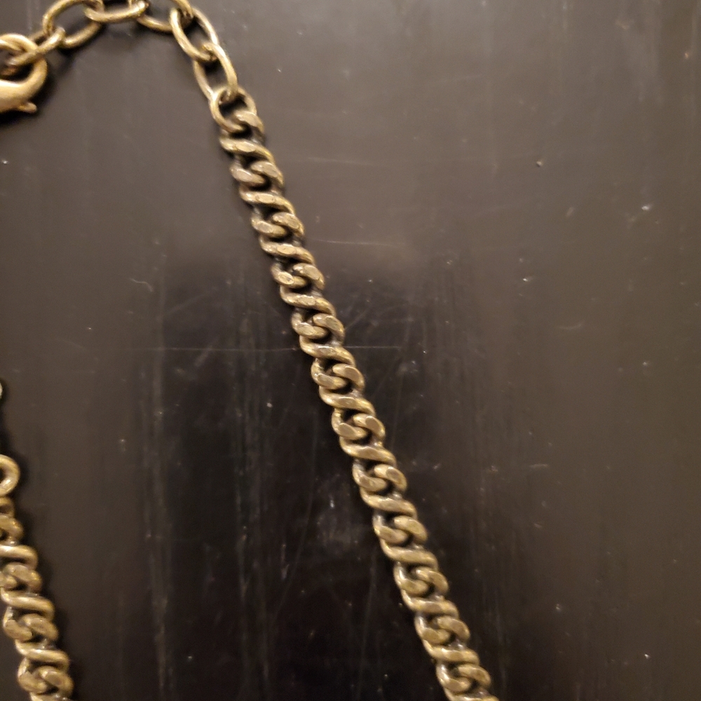 Baublebar art deco statement necklace, gold, green, black, cream, copper, stone - Picture 12 of 15